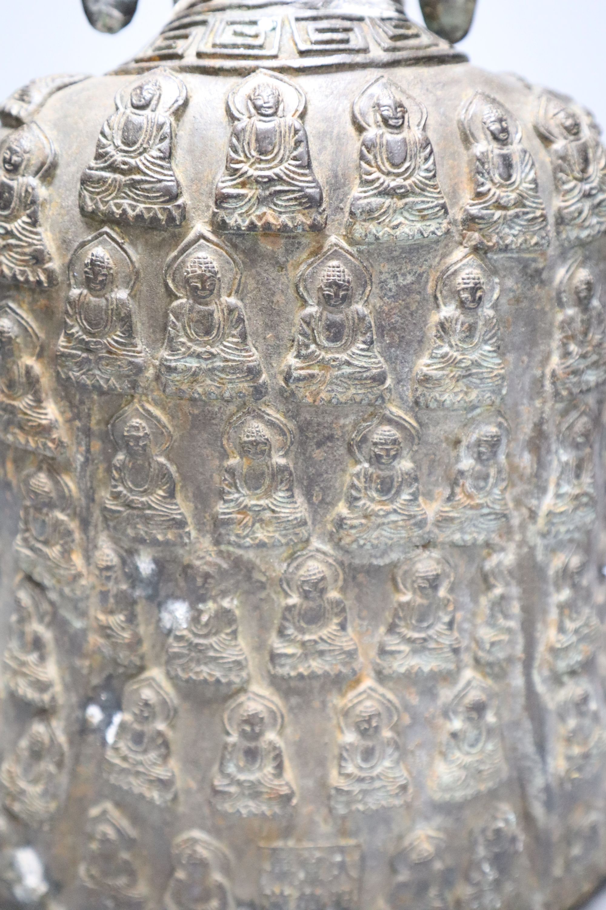 A large bronze seated figure of Buddha, height 44cm